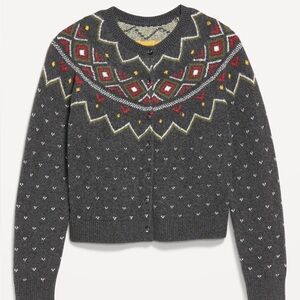 Old Navy SoSoft Cropped Fair Isle
Cardigan Sweater